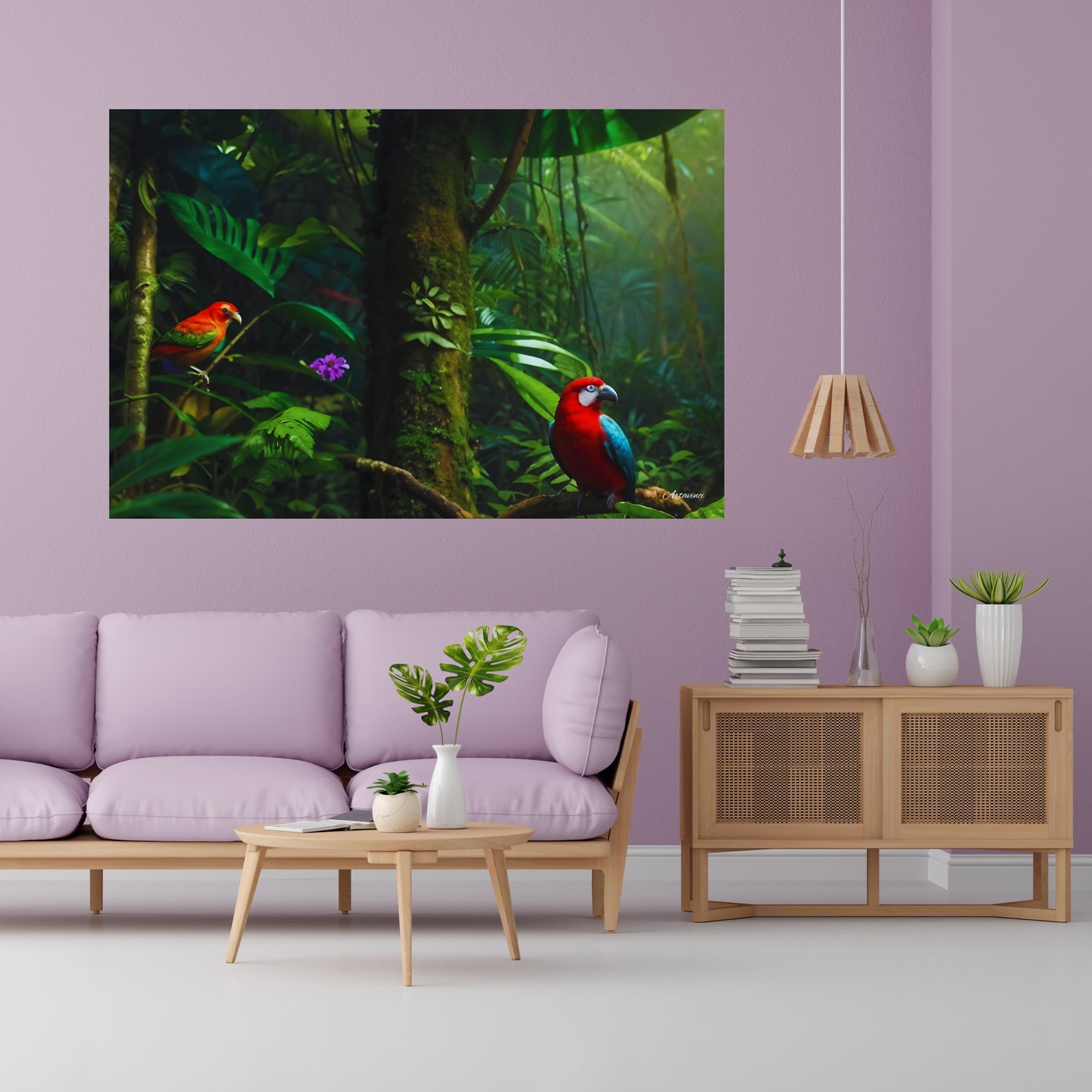 Rainforest Parrots Canvas Wall Art Print