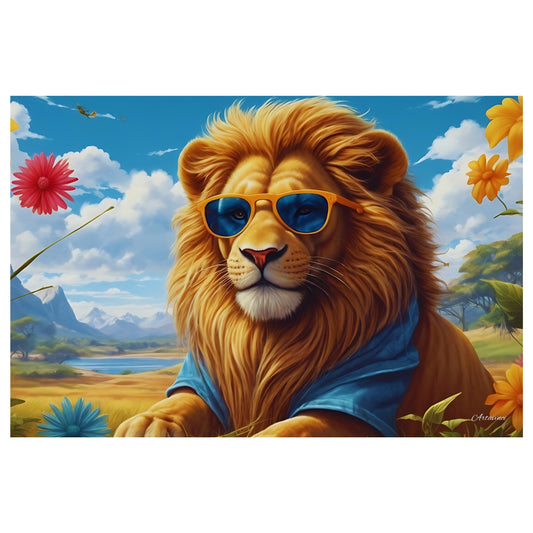 The Coolest Lion Canvas Art