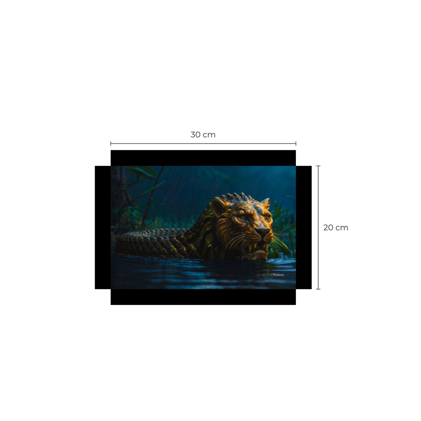 Lion Head Anaconda Body Canvas Art Print