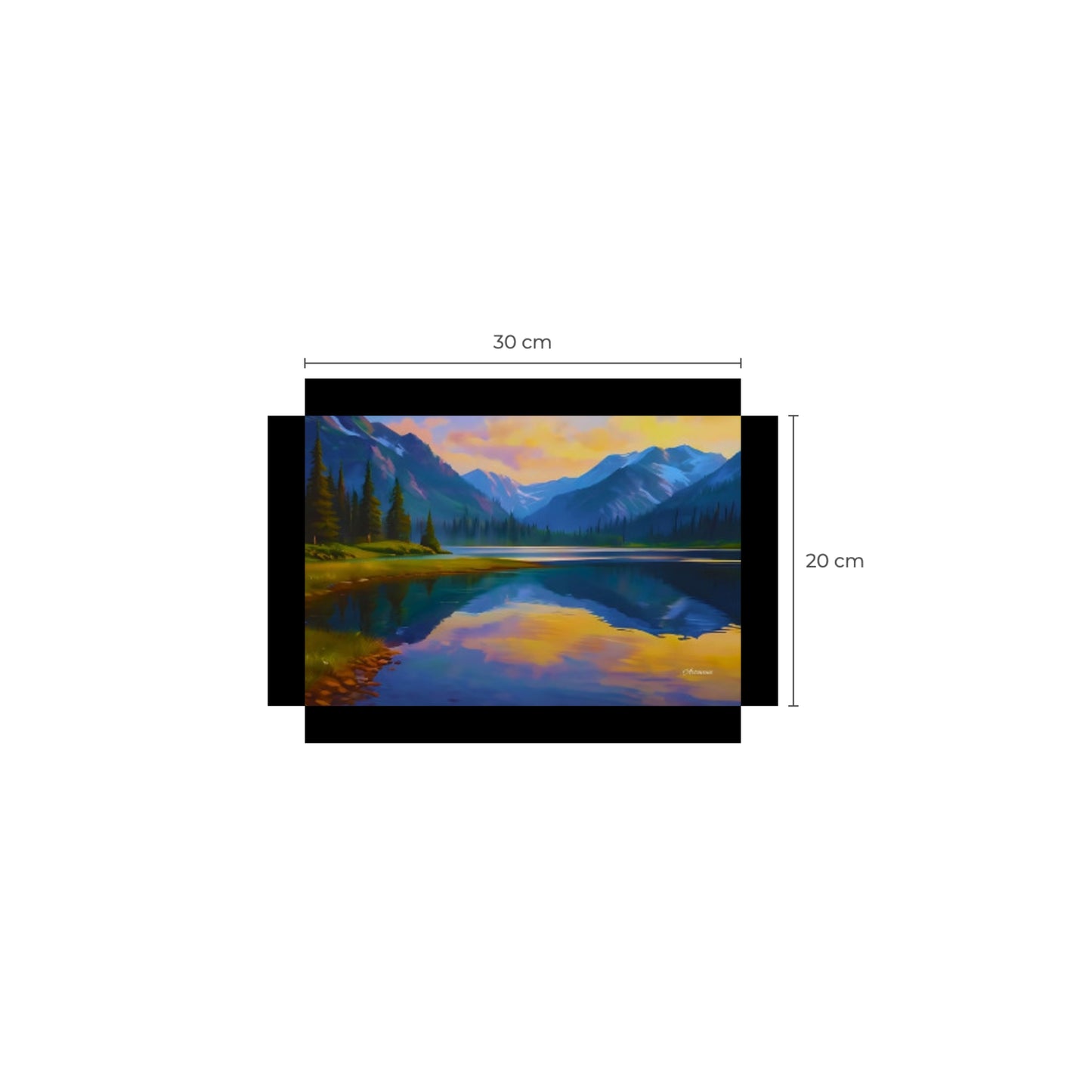 Mountain lake landscape canvas art