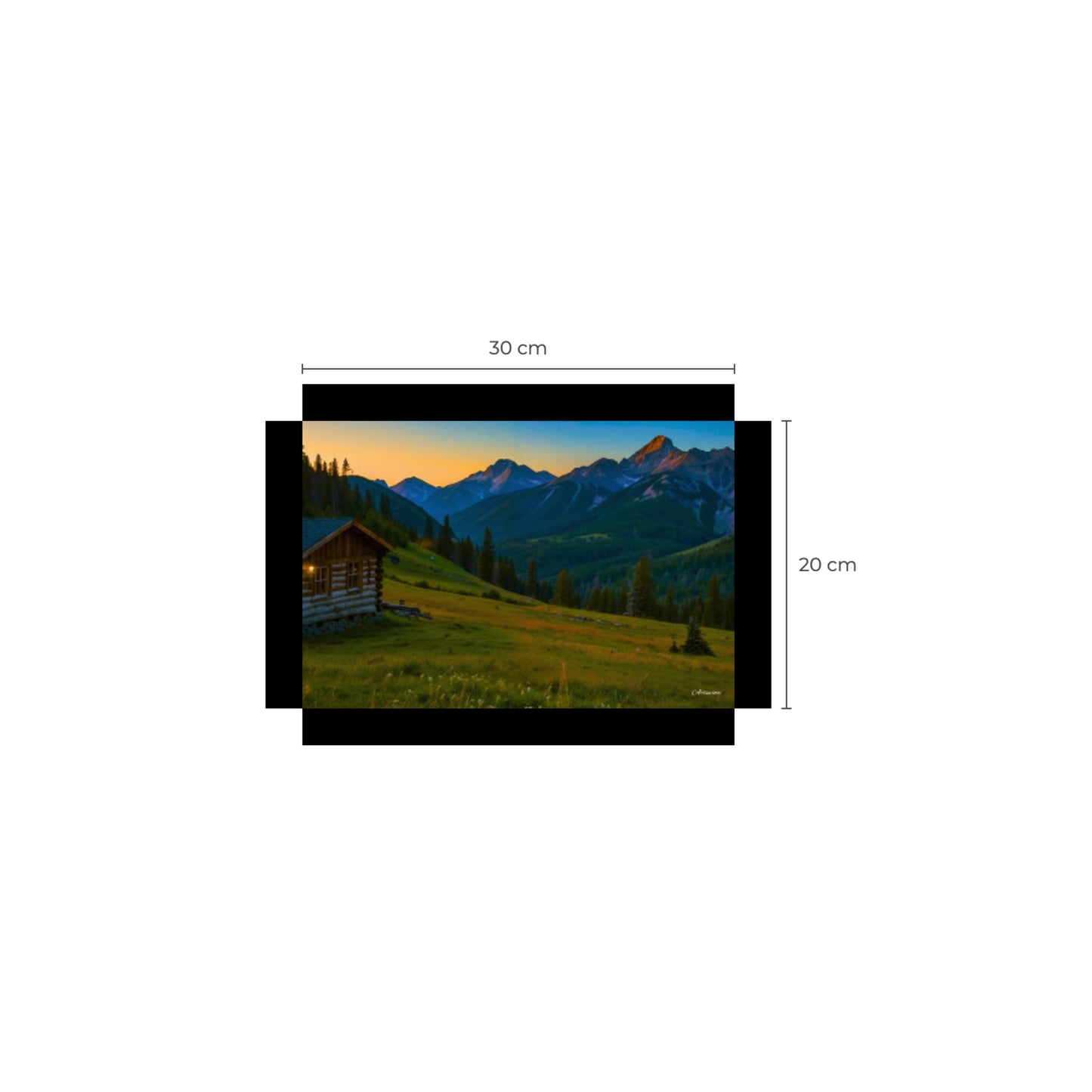 Countryside Mountain House Canvas Art Print