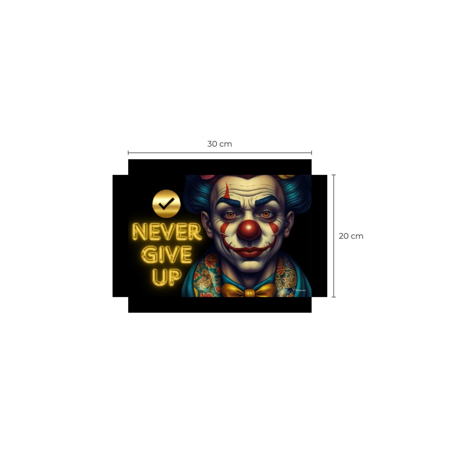 Never Give Up Clown Canvas Wall Art Print