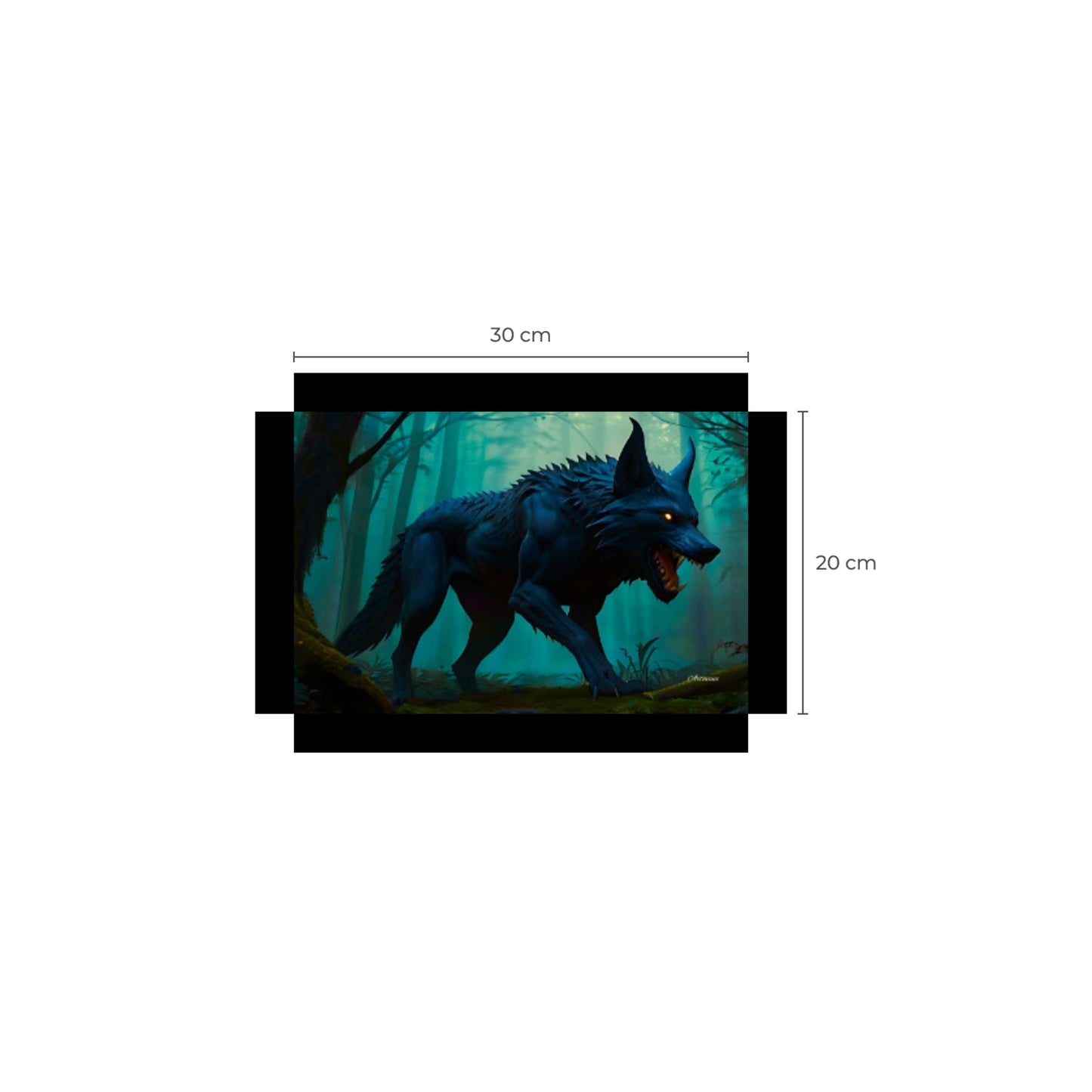 Scary Stalking Black Wolf Canvas Art