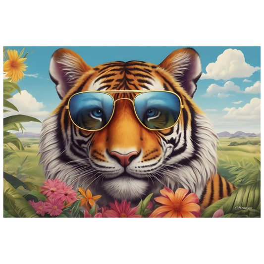 Tiger in Sunglasses Canvas Art