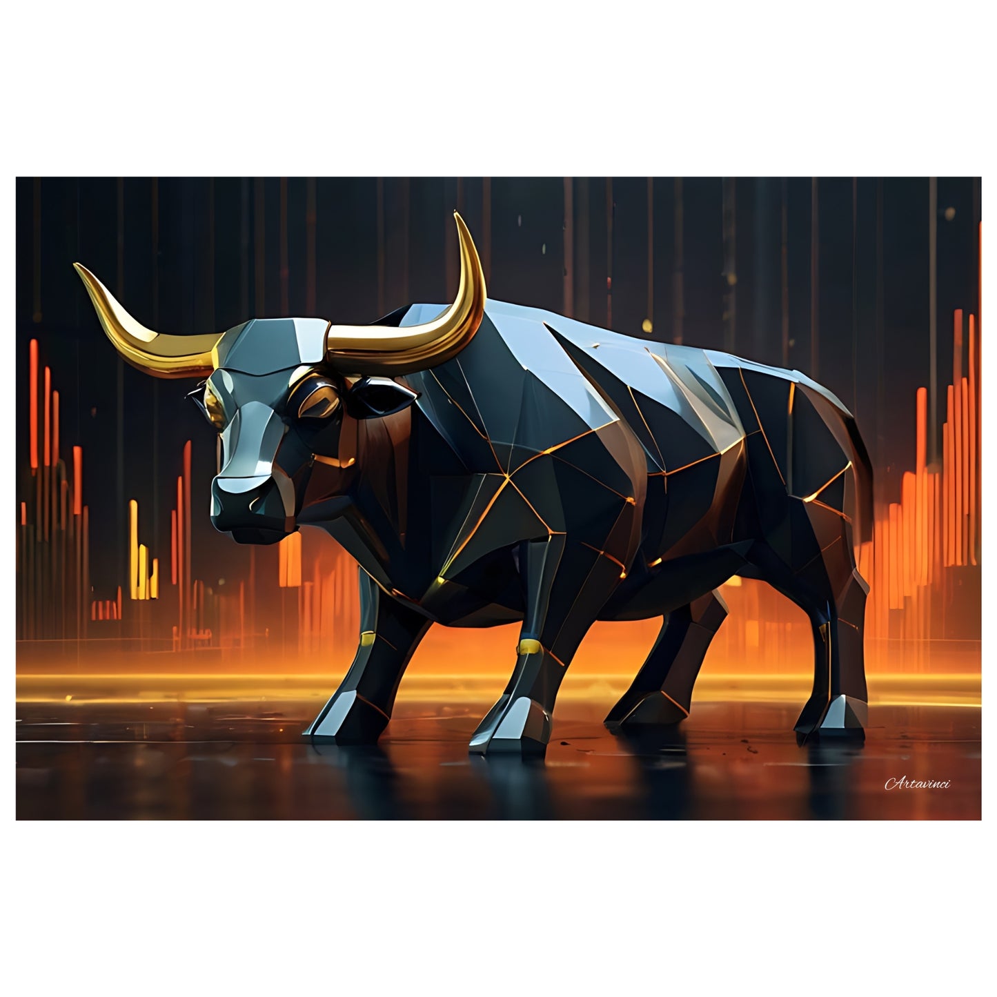 Bull Market Investing Illustration Canvas Art