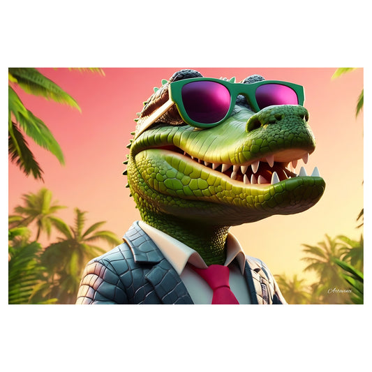 Cool Aligator in Sunglasses Canvas Art