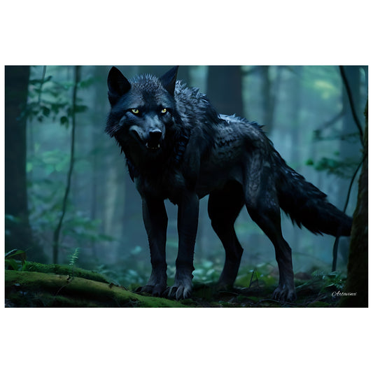 The Black Wolf Guardian of the Forgotten Forest