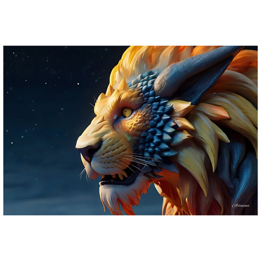 The Hybrid Lion Dragon King Canvas Art