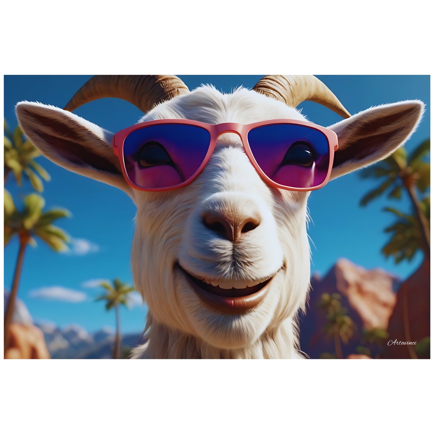 Bring Cheer to Your Walls with 'The Goat Smile' Canvas Art