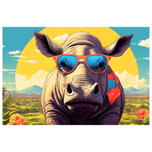 Cool Rhinoceros Wearing Sunglasses