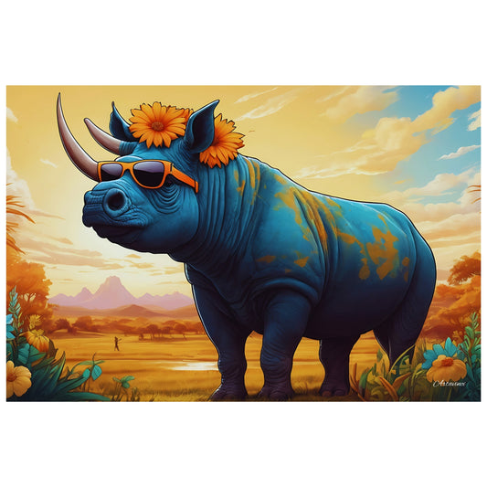 Cool Rino in Sunglasses Canvas Art