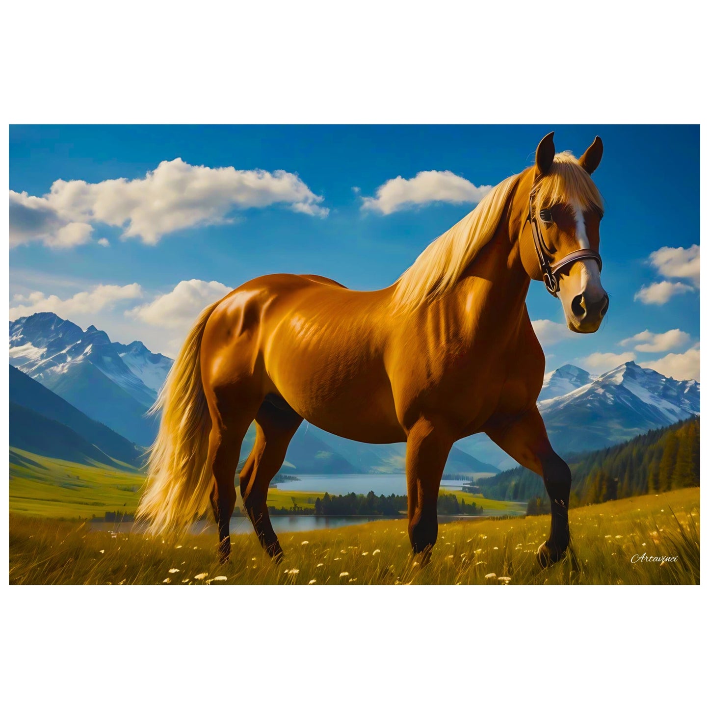 Golden Colour Haflinger Horse Canvas Art