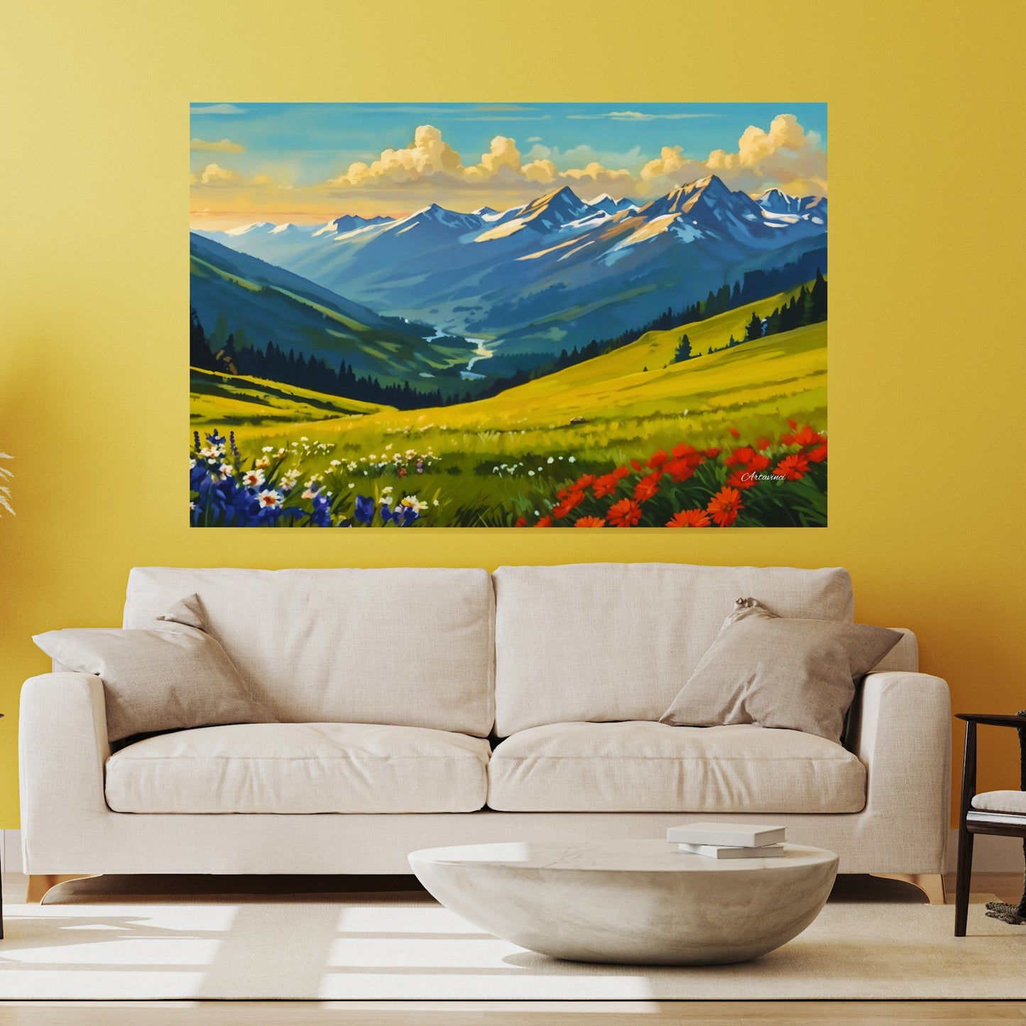 Countryside Flowers Wall Art Canvas Print