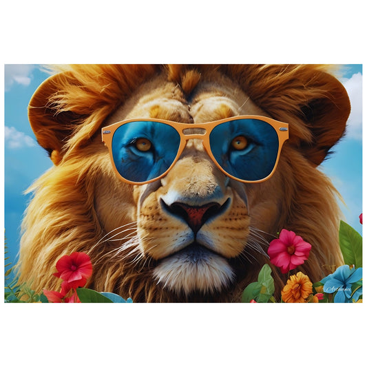 King Lion Summer Vibes Canvas Art