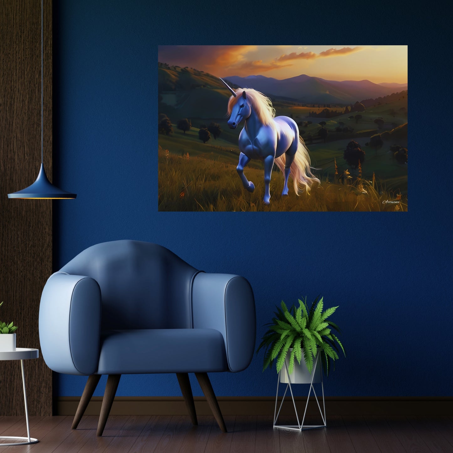 Unicorn Canvas Art: Majestic Mountain Sunset