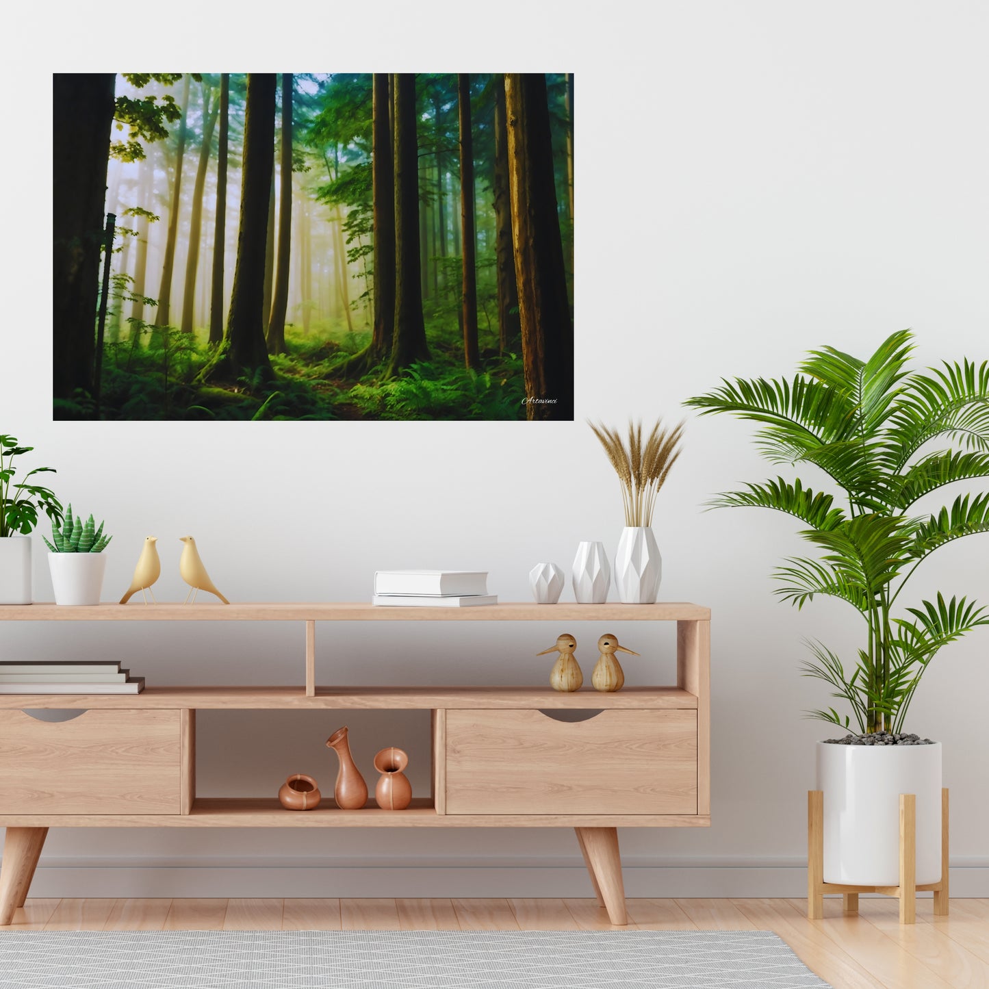 Canvas Wall Art: Fog in the Forest