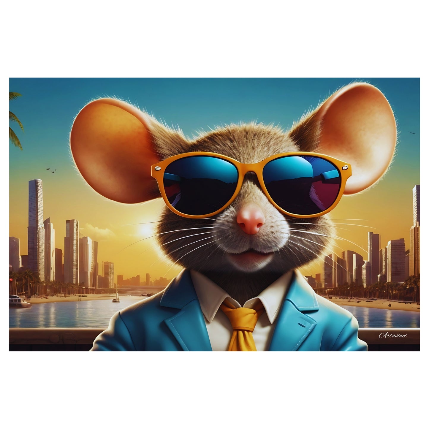 Cool Mouse in Sunglasses Canvas Art