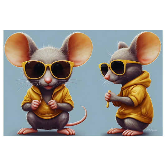 Two Tween Mice Brothers Canvas Art