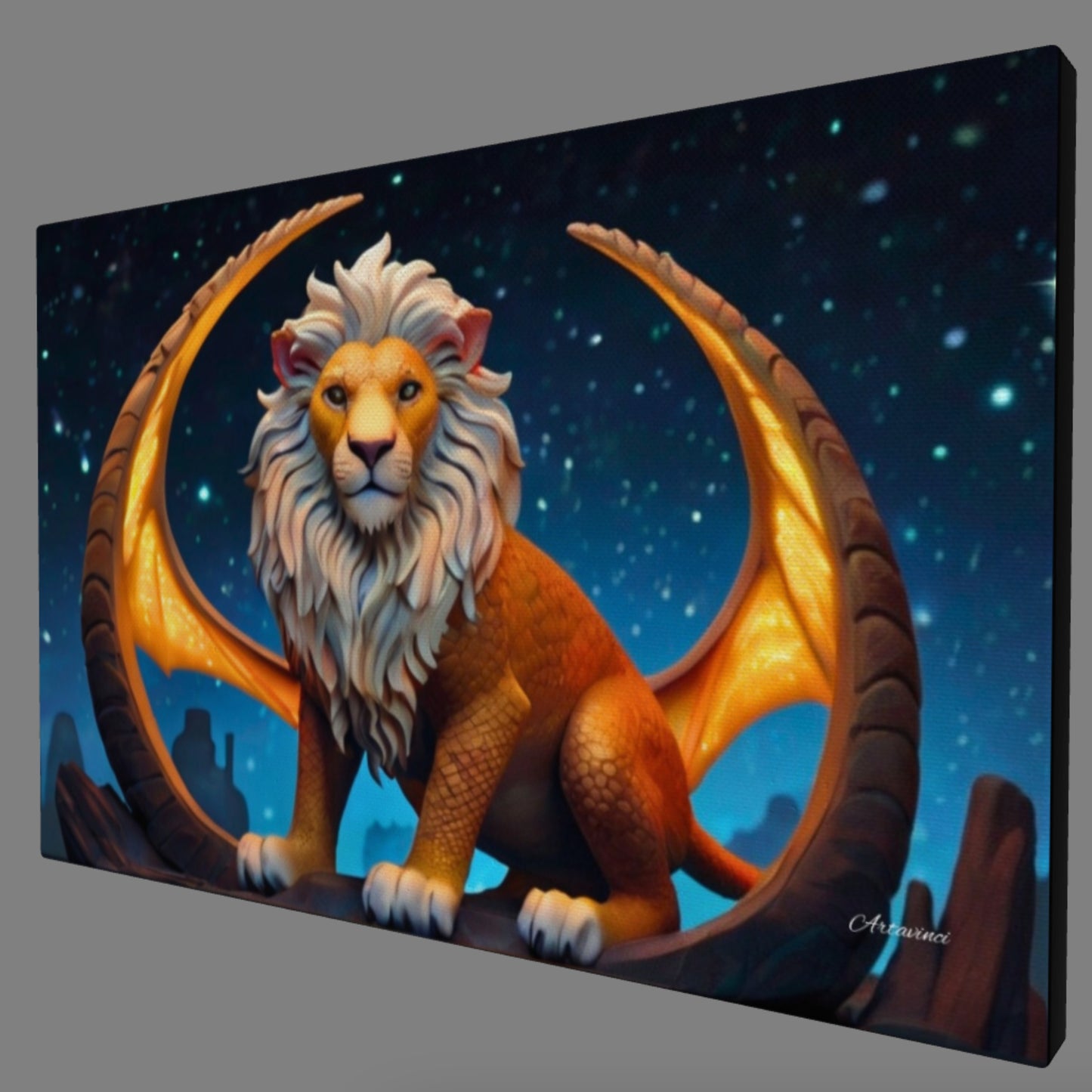 Winged Lion Mythical Creature Wall Art