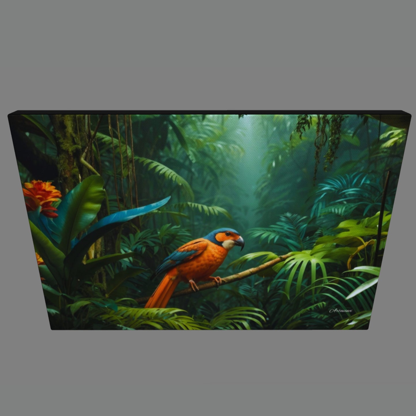 Parrot In Jungle Canvas Print