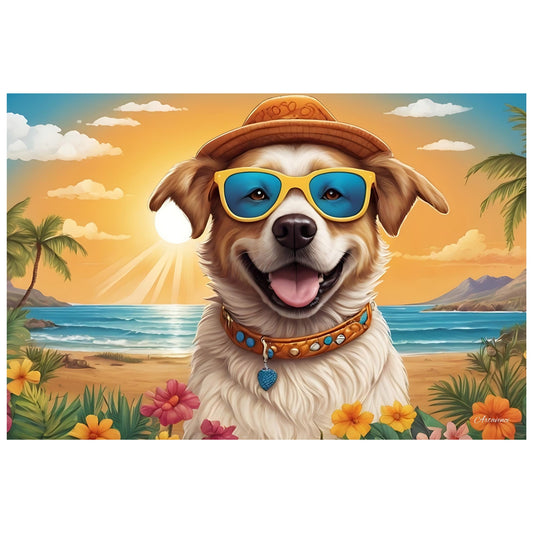 Dog in Sunglasses Canvas Art