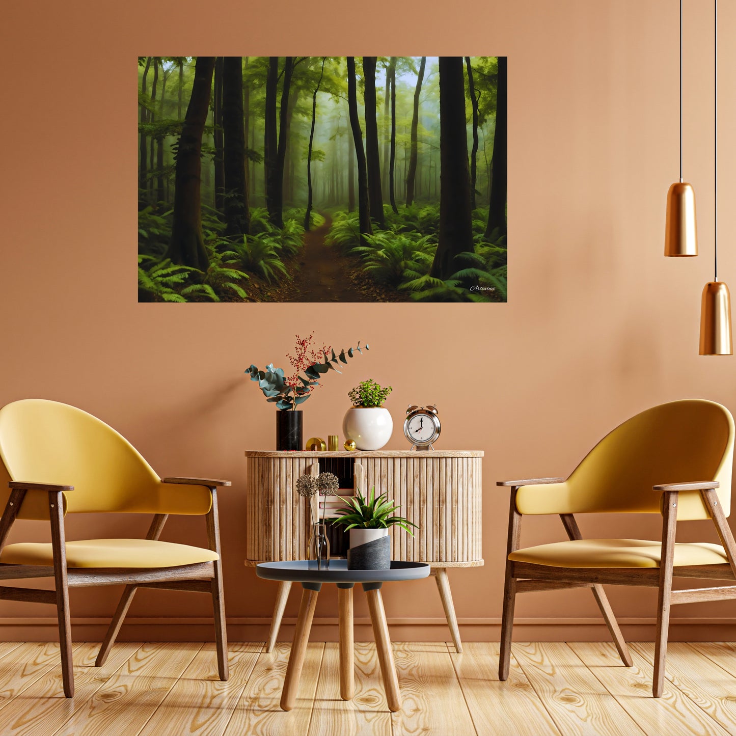 Green Tree Road Forest Canvas Art Print