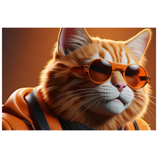 Orange Cat Canvas Art: The Coolest Feline Fashionista