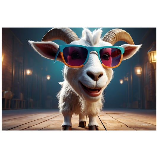 Cool Goat in Sunglasses Canvas Art