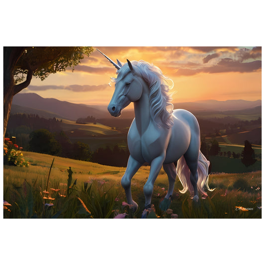 White Unicorn Canvas Art