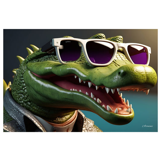 Cool  Crocodile  in Sunglasses Canvas Art