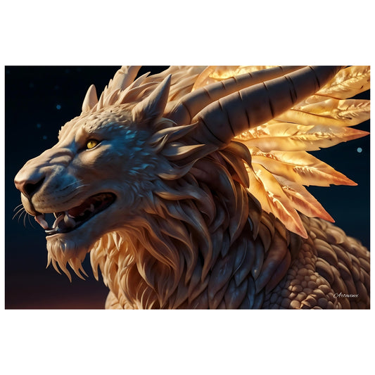 Hybrid Dragon Lion Canvas Art Print