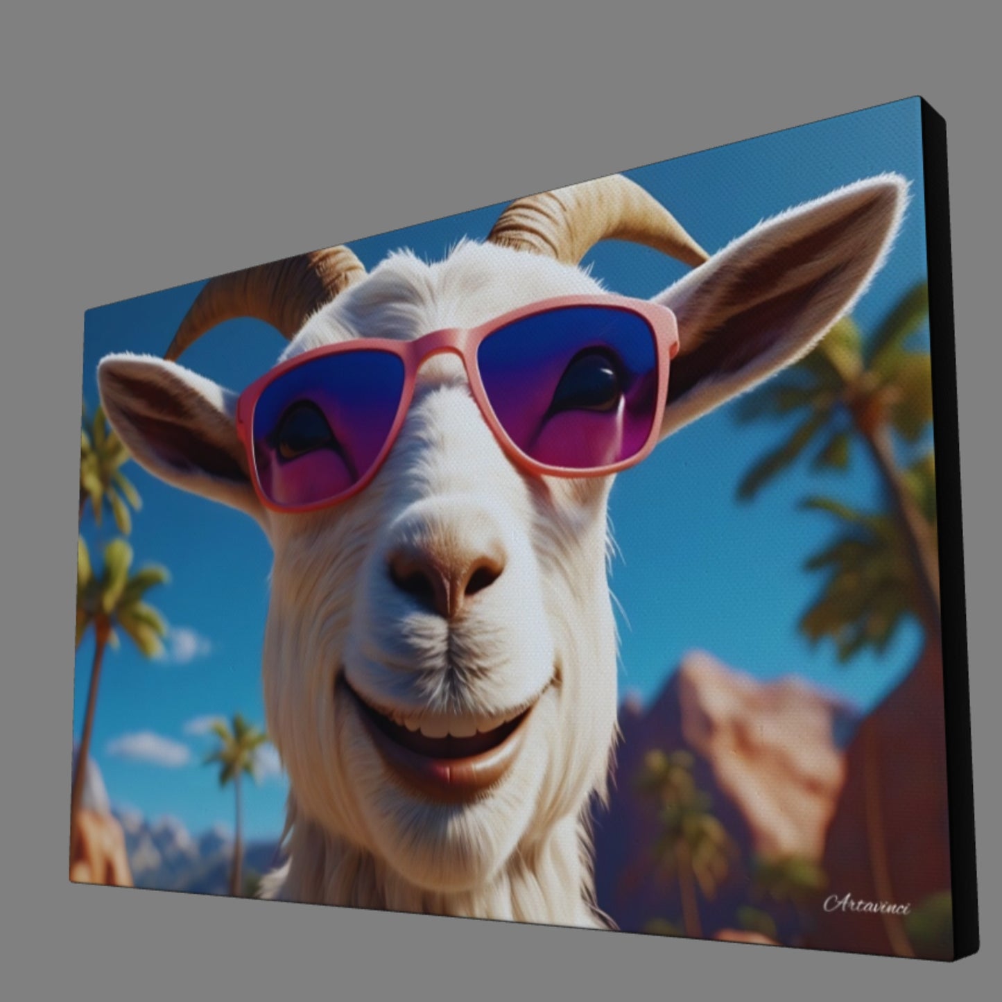 Bring Cheer to Your Walls with 'The Goat Smile' Canvas Art