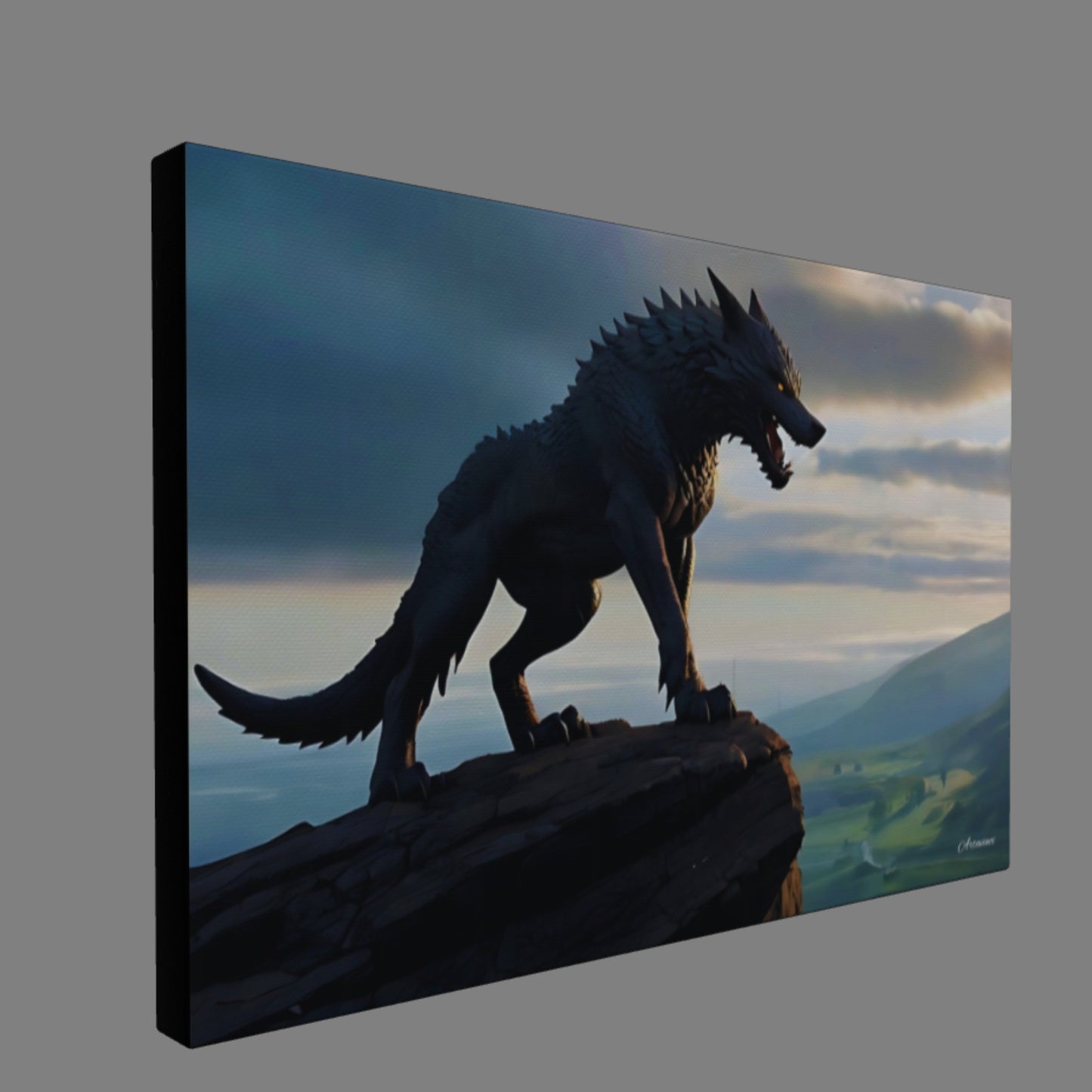 Hybrid Wolf Beast Creature Canvas Art