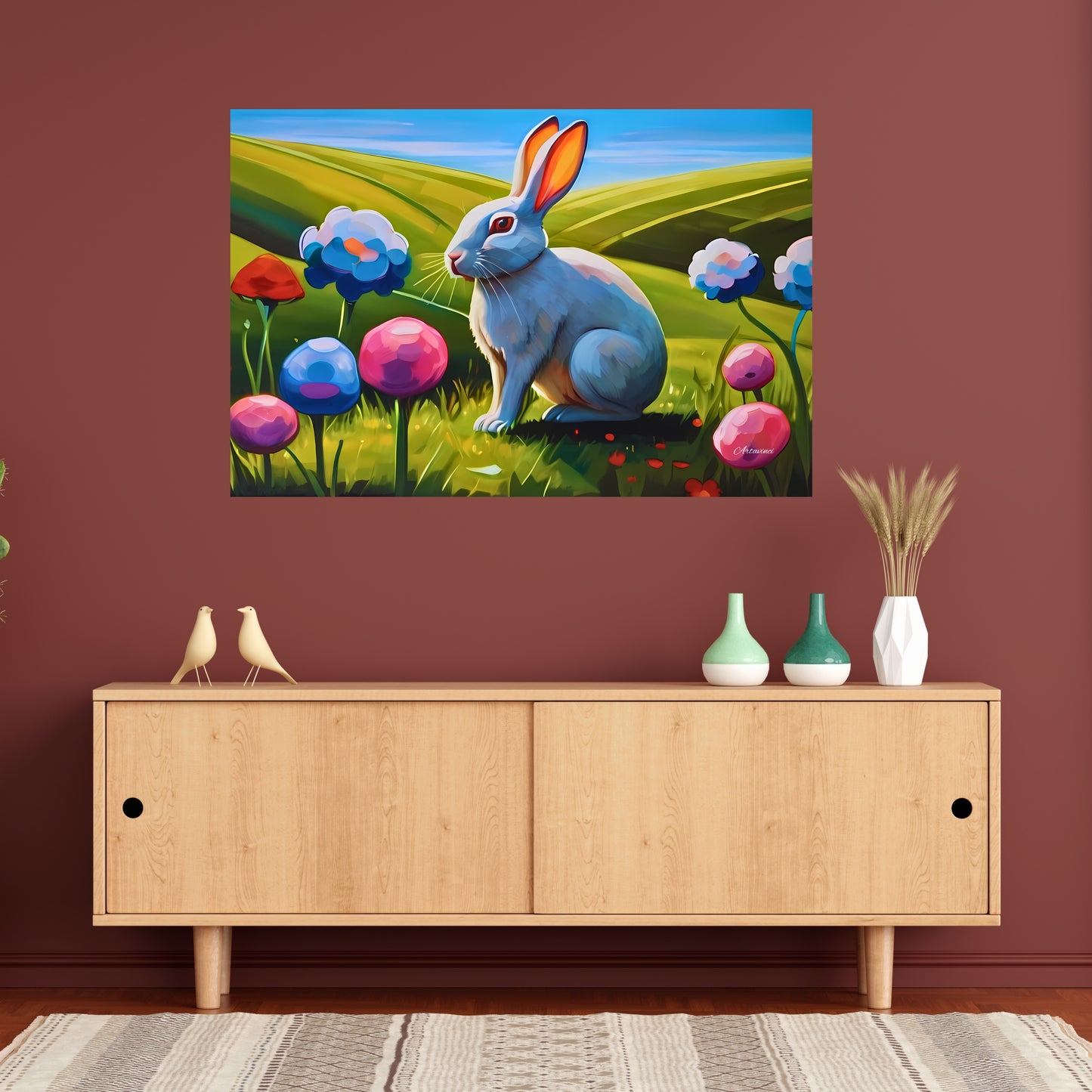 White Rabbit Canvas Wall Art