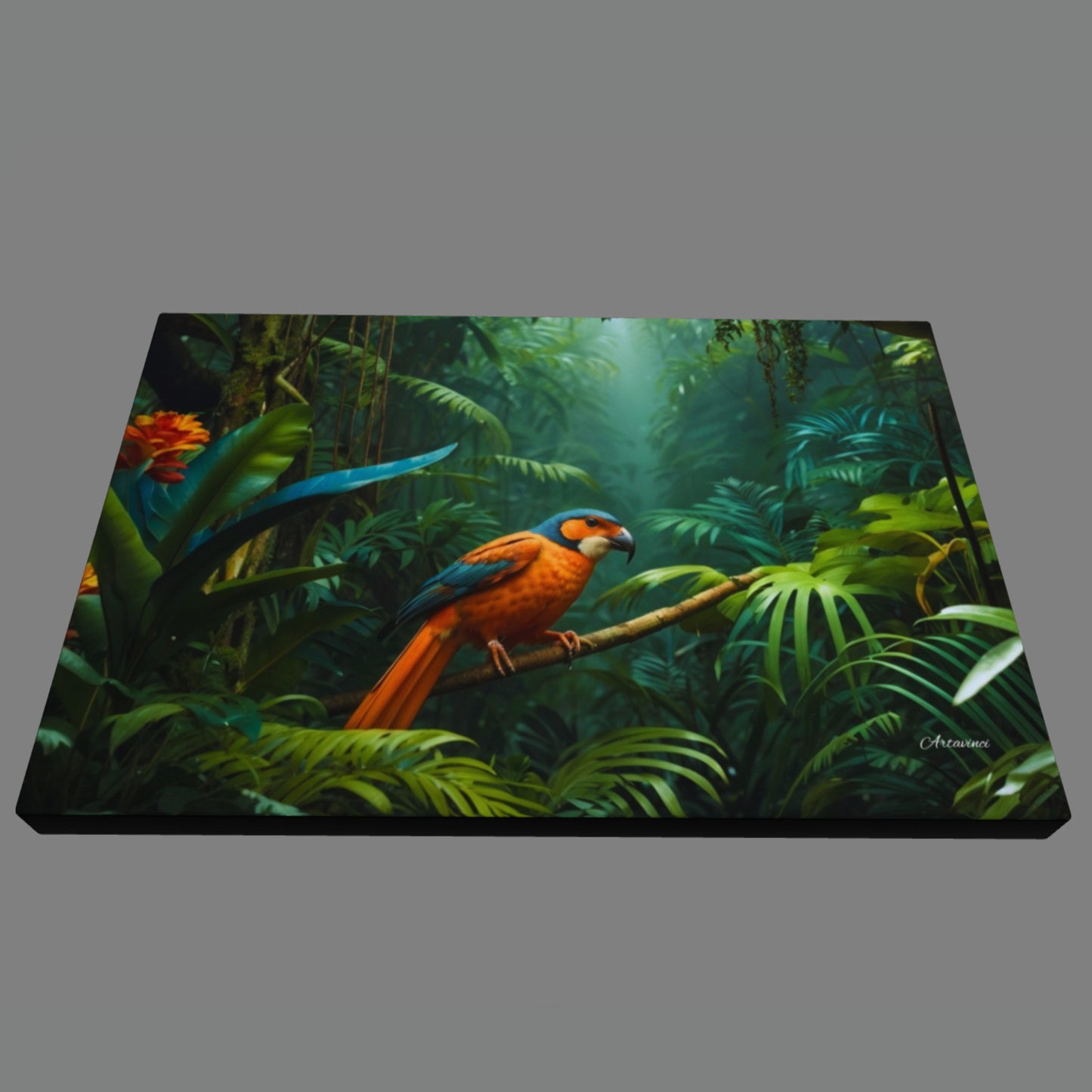 Parrot In Jungle Canvas Print