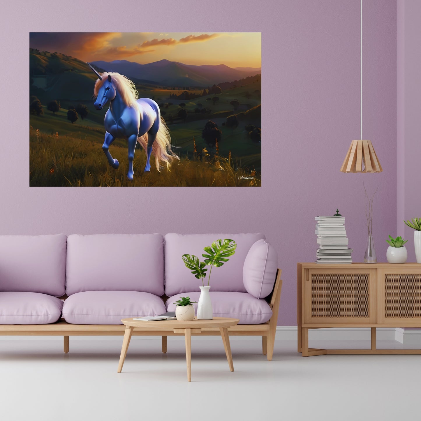 Unicorn Canvas Art: Majestic Mountain Sunset