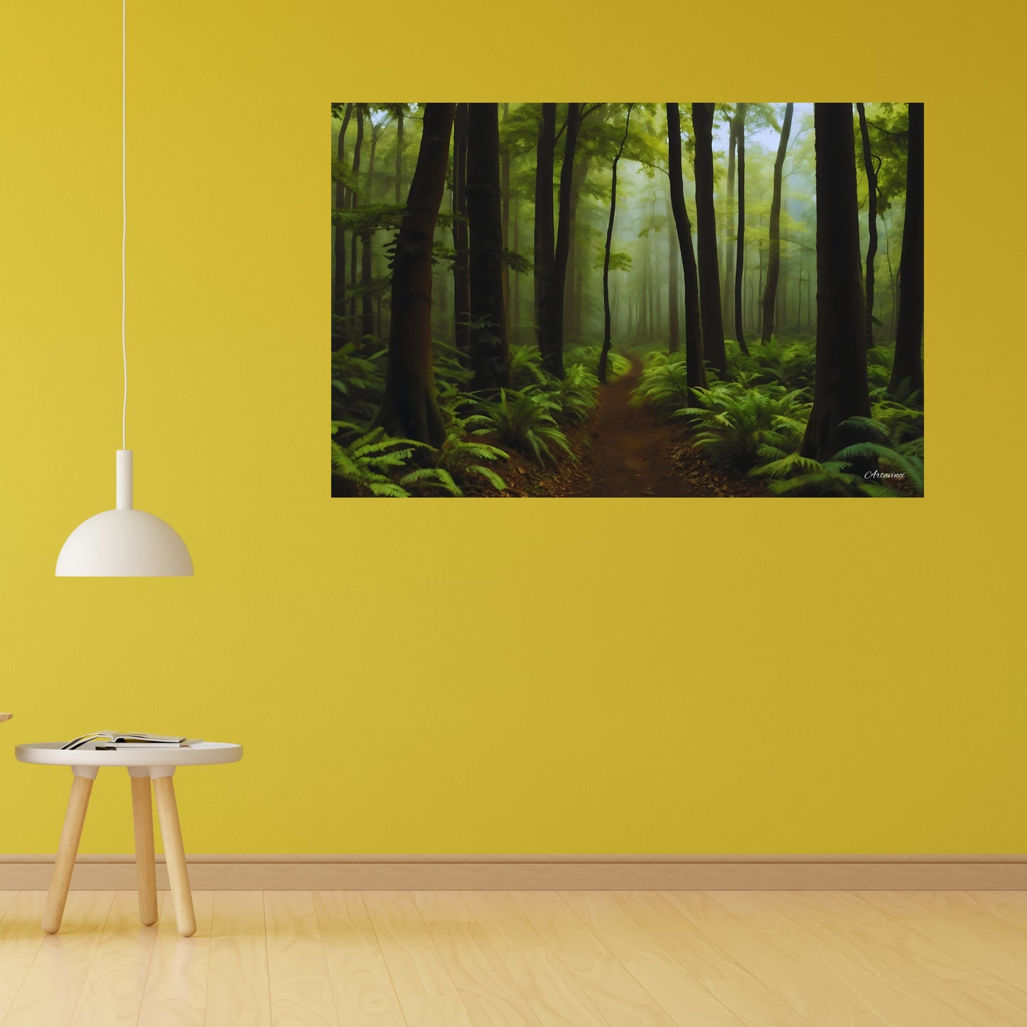 Green Tree Road Forest Canvas Art Print