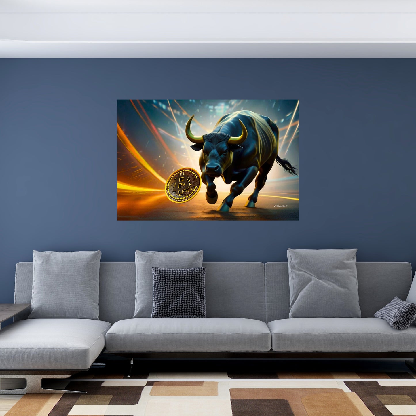 Bullrun Crypto Bull Bitcoin Canvas Art