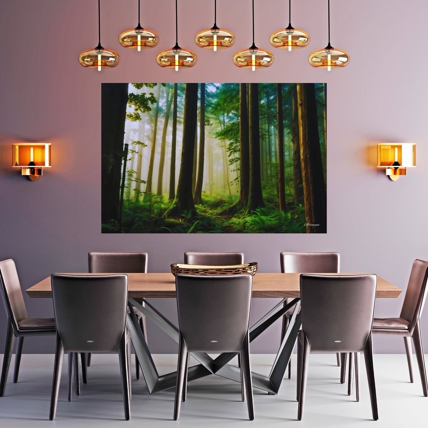 Canvas Wall Art: Fog in the Forest