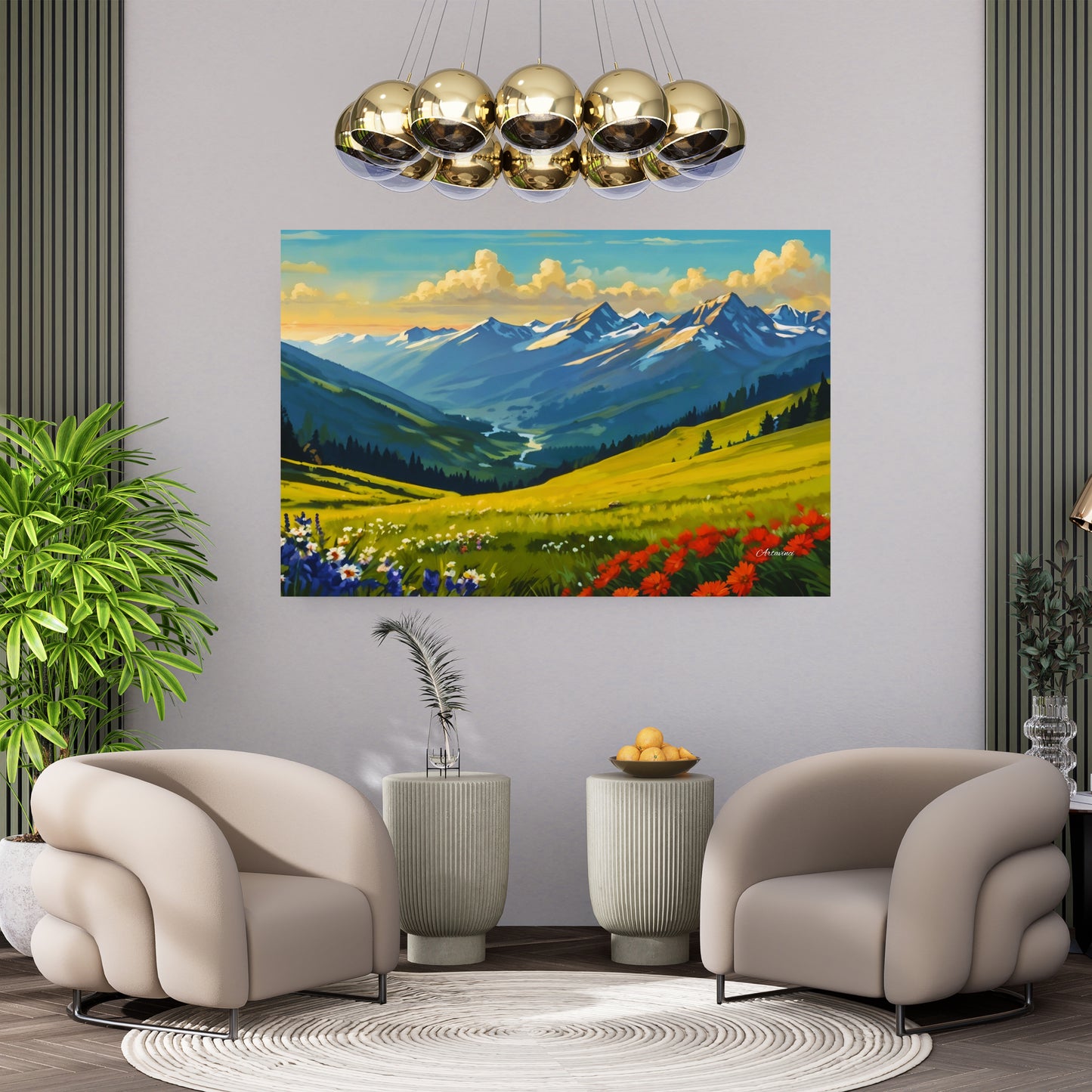 Countryside Flowers Wall Art Canvas Print