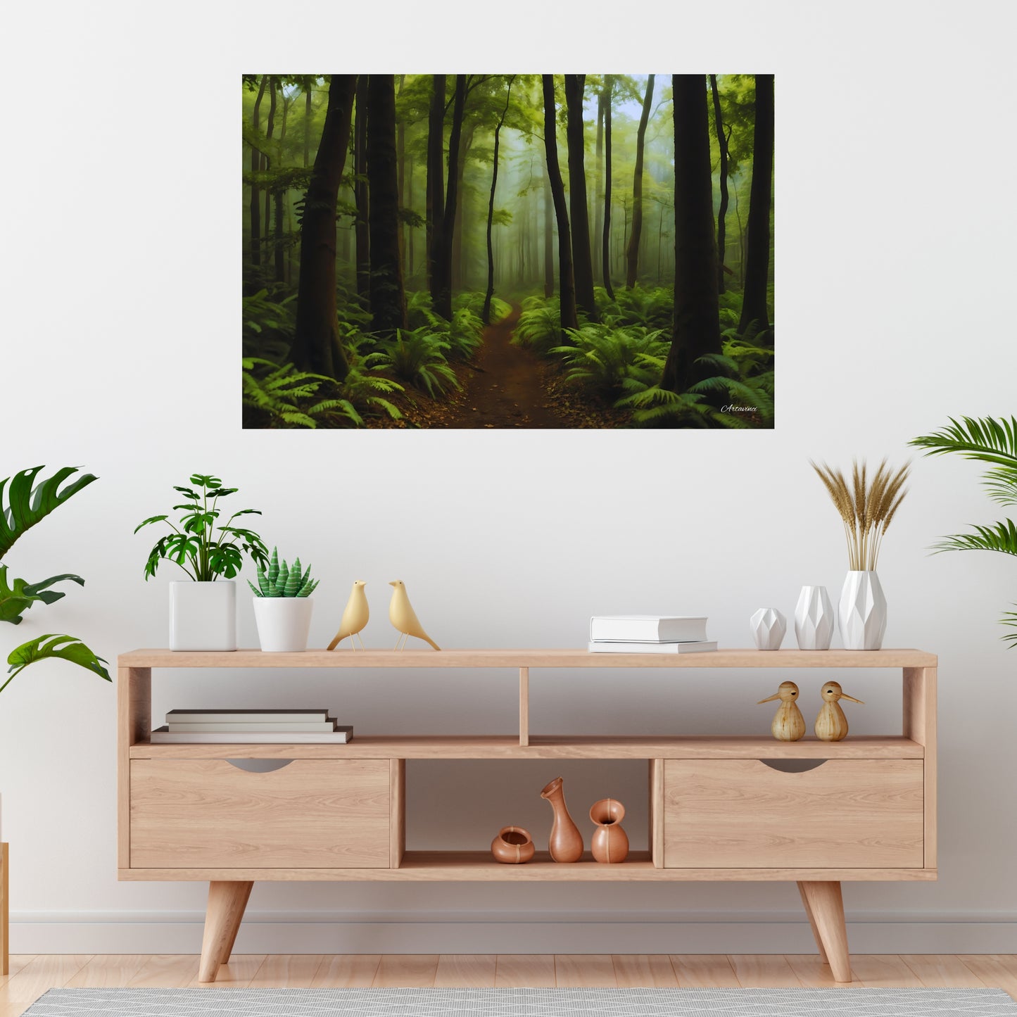 Mysterious Path in the Forest Canvas Art Print