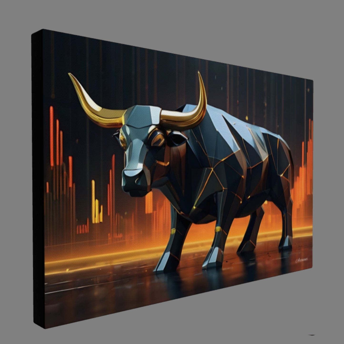 Bull Market Investing Illustration Canvas Art