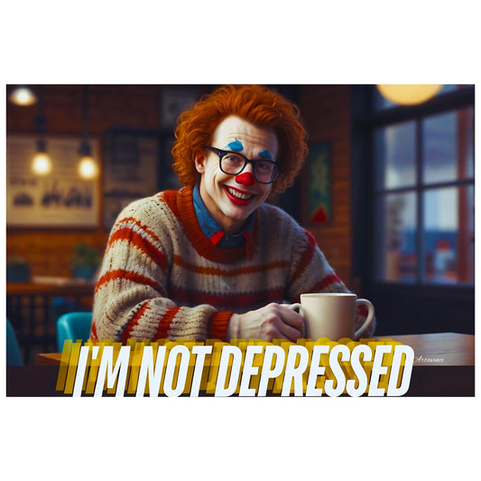 Happy Clown I'm Not Depressed Canvas Art