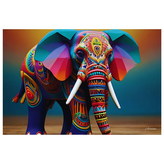 Colourful Elephant Canvas Art