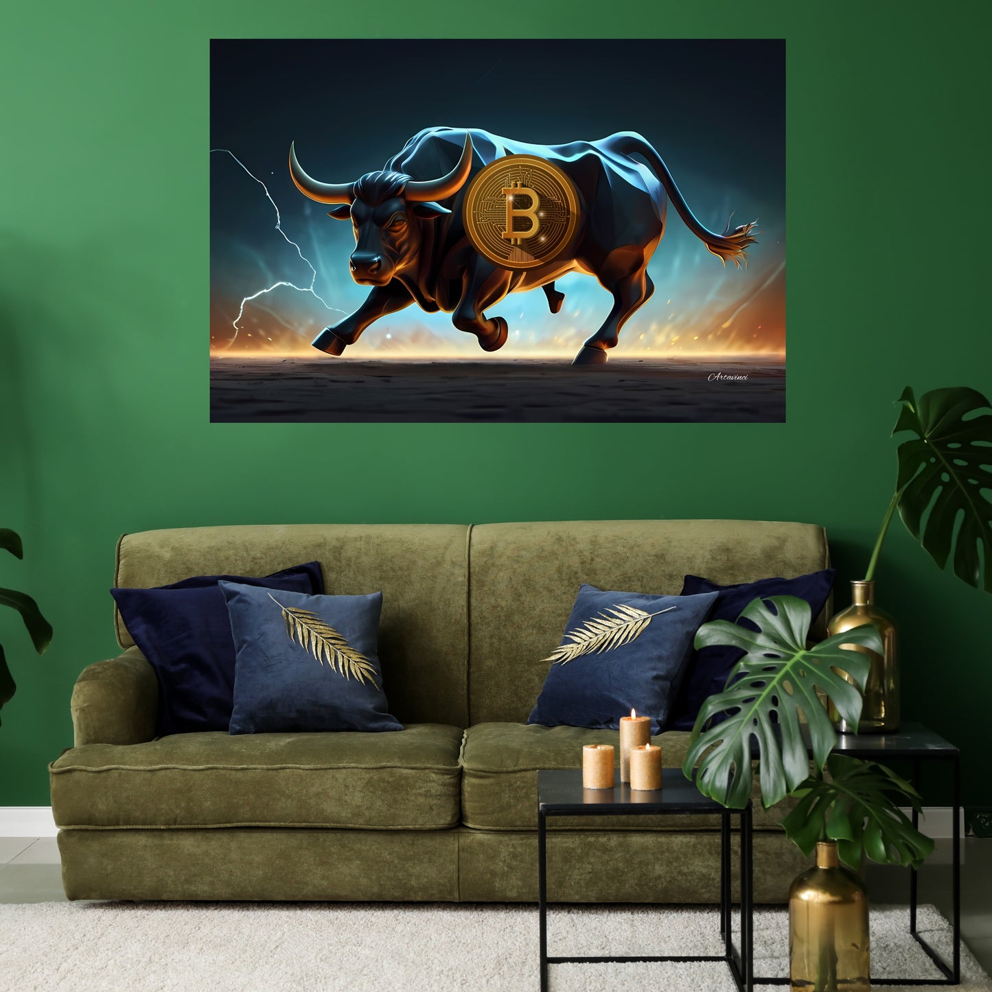 Crypto Bull Run Canvas Wall Art Decor