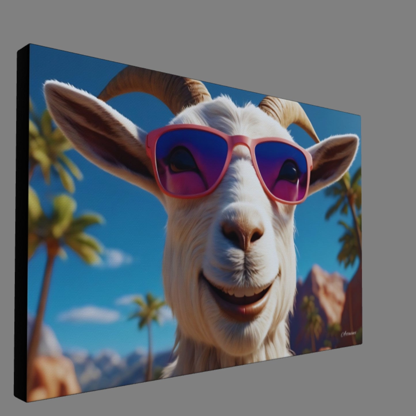 Bring Cheer to Your Walls with 'The Goat Smile' Canvas Art