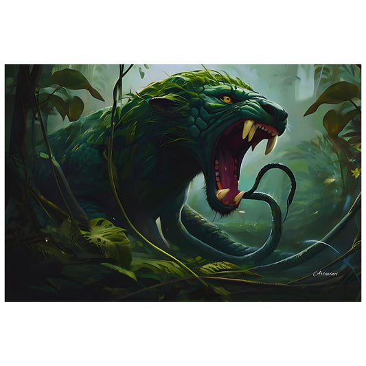 Mythical Creature with Anaconda Feathers Canvas Art