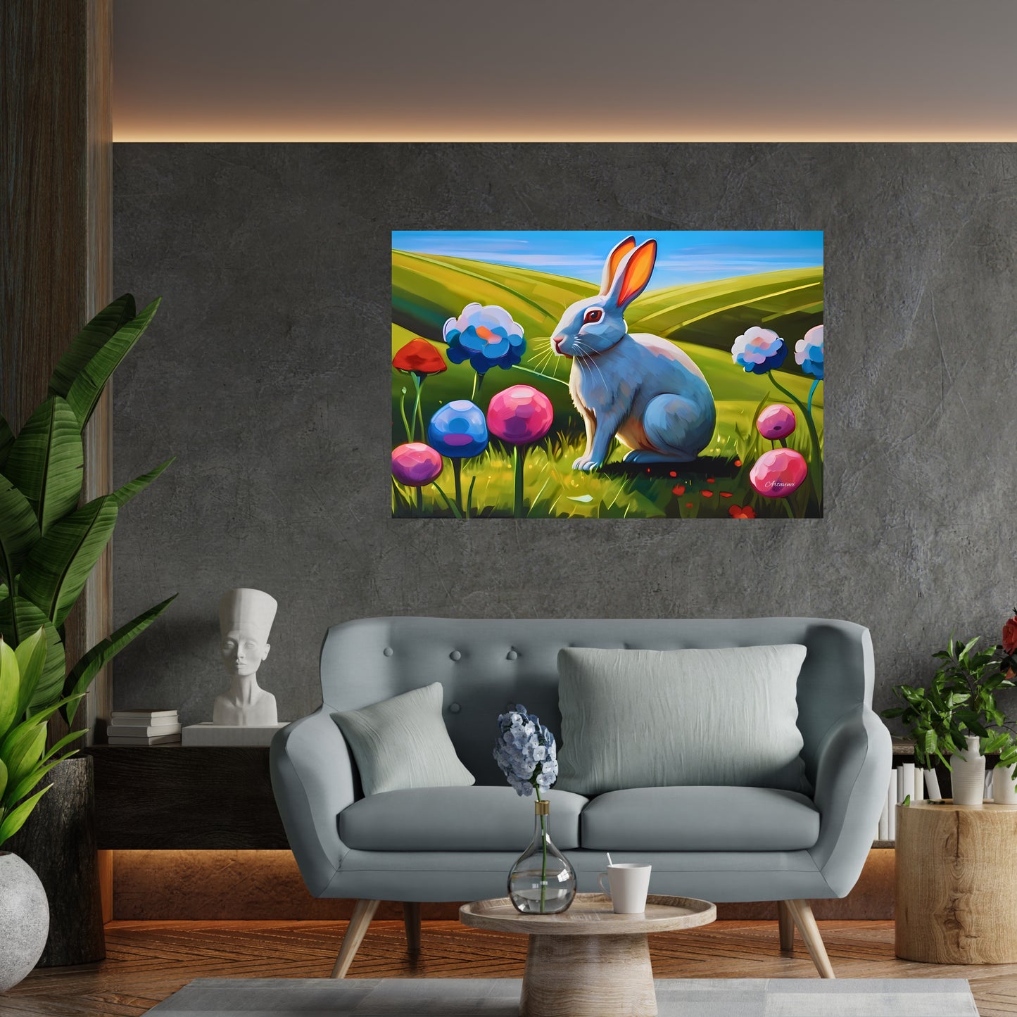 White Rabbit Canvas Wall Art