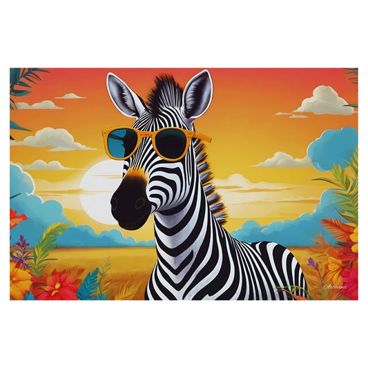 Cool Zebra Wearing Sunglasses Canvas Print