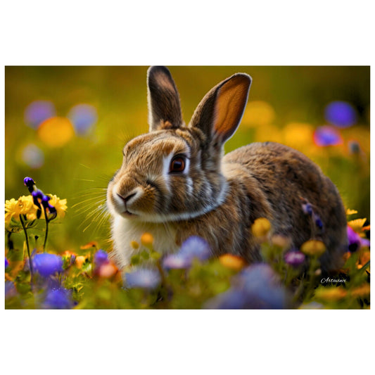 Rabbit Canvas Wall Art Cute Animal Artwork